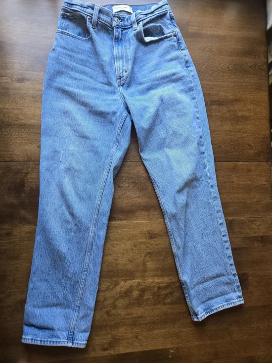 Abercrombie & Fitch 90s Straight Jeans Ultra High Rise Curve Love Size 27 Short - Picture 2 of 6